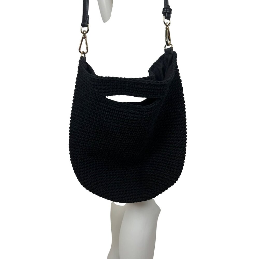 Who What Wear Black Crochet Knit Bag Crossbody Shoulder - Picture 8 of 8